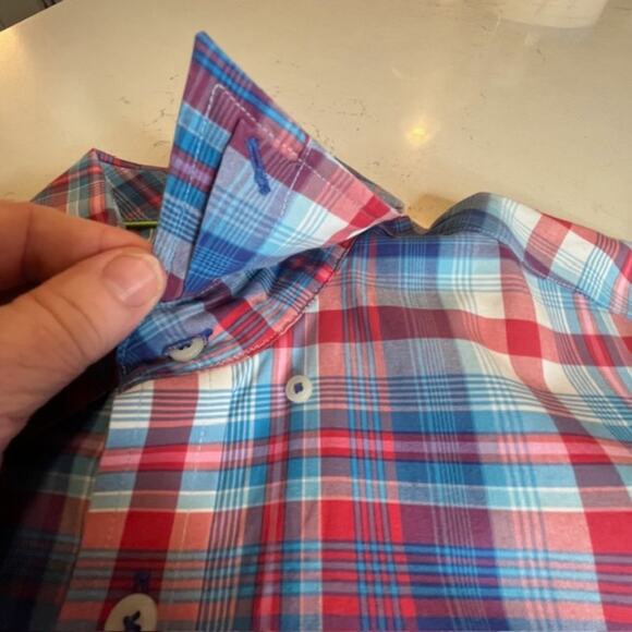 Non-Iron Classy Plaid Button Down Stretch Sz Medium - Picture 10 of 11